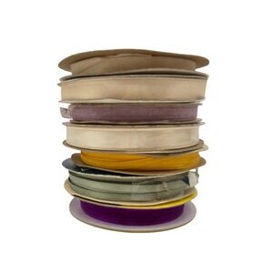 Vintage Craft Ribbon Lot Offray Morex Satin Sheer Multi Color 7 Spools